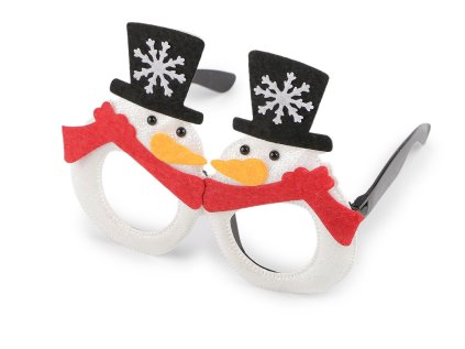 Vánoční párty / karnevalové brýle Santa, sněhulák (Varianta 1 bílá sněhulák, Balení 1 ks)