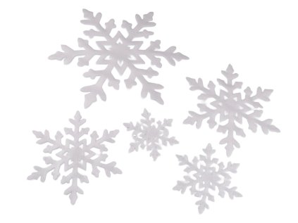 Pěnové vločky, sada 5 ks mix velikostí (Varianta 2 bílá, Balení 1 sada)