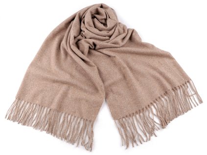 Šátek / šála / pléd s třásněmi 70x190 cm (Varianta 2 hořčicová, Balení 1 ks)