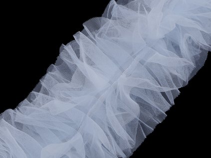 Našívací / všívací tylový volánek k výrobě Tutu sukní šíře 11 cm (Varianta 1 bílá, Balení 1 m)