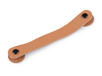 Kožené ucho / úchytka na košíky a víka se šroubovacím nýtem 2x15 cm (Varianta hnědá přírodní, Balení 1 ks)