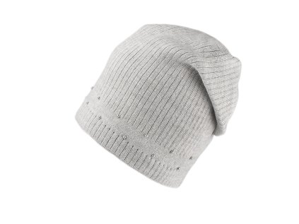 Dámská / dívčí zimní čepice s perlami Lamblook (Varianta 1 šedá nejsvětlejší, Balení 1 ks)