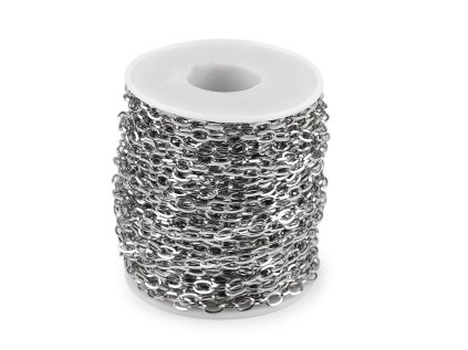Řetízek z nerezové oceli 4 a 6 mm metráž (Varianta 1 (4 mm) platina, Balení 1 m)