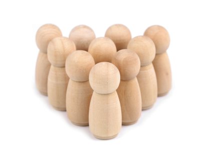 Dřevěná figurka k dotvoření 14x34 mm (Varianta přírodní sv., Balení 10 ks)