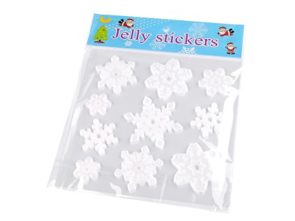 Vánoční samolepicí gelové vločky (Varianta 2 viz foto, Balení 1 karta)