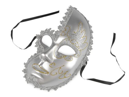 Benátská maska - škraboška (Varianta 1 stříbrná, Balení 1 ks)