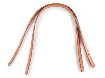 Kožené ucho na tašku šíře 1,5 cm délka 45 cm (Varianta hnědá koňak, Balení 2 ks)