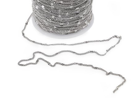Řetízek z nerezové oceli zdobený 2 mm metráž (Varianta platina, Balení 1 m)