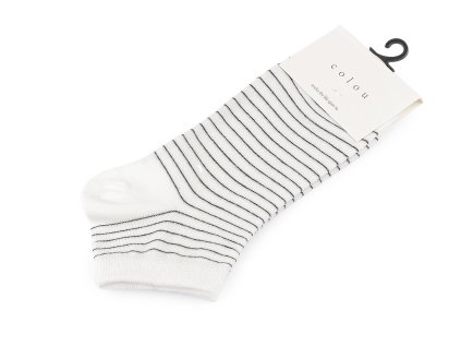 Dámské / dívčí bavlněné ponožky kotníkové (Varianta 1 bílá proužky, Balení 1 pár)