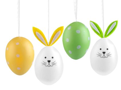 Velikonoční vajíčka k zavěšení (Varianta 2 zelená sv., Balení 6 ks)
