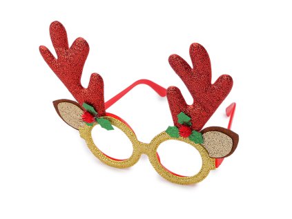 Vánoční párty / karnevalové brýle sob (Varianta 1 zlatá červená, Balení 1 ks)