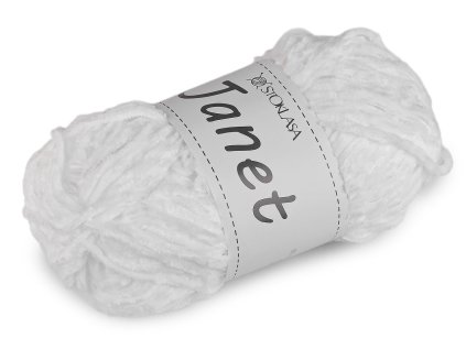 Pletací žinylková příze Janet 100 g (Varianta 1 bílá, Balení 1 ks)