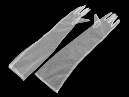 Dlouhé společenské rukavice tylové (Varianta 2 černá, Balení 1 pár)