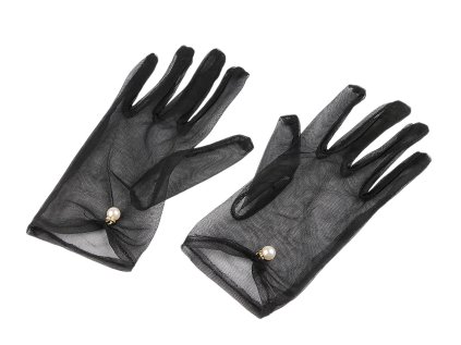 Společenské rukavice tylové s perlou (Varianta 1 bílá, Balení 1 pár)