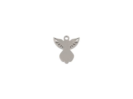 Přívěsek z nerezové oceli anděl 11x12 mm (Varianta 1 platina, Balení 1 ks)