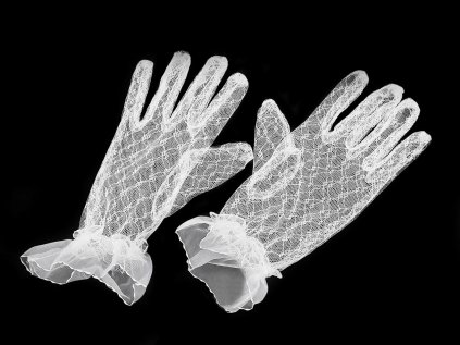 Společenské rukavice krajkové (Varianta 1 bílá, Balení 1 pár)