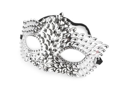 Karnevalová maska - škraboška (Varianta 1 stříbrná, Balení 1 ks)