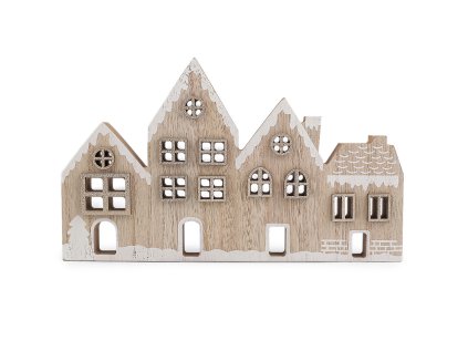 Dekorace celodřevěné domečky (Varianta přírodní stř., Balení 1 ks)