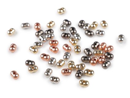 Plastové korálky peanut metalic mix 5x8 mm (Varianta mix, Balení 10 g)