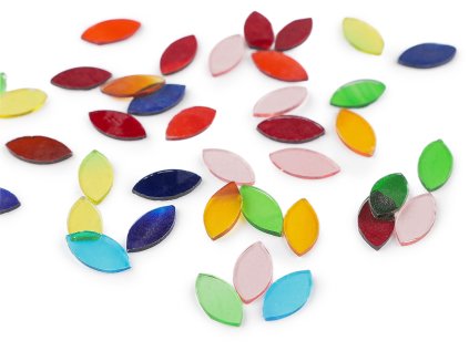 Mozaikové kamínky skleněné lístky barevný mix (Varianta mix, Balení 1 sáček)