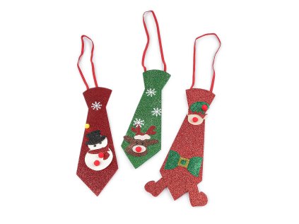 Vánoční / párty kravata (Varianta 1 červená sněhulák, Balení 1 ks)