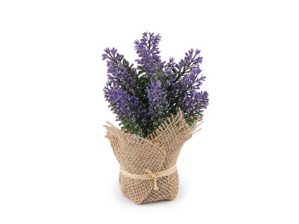 Umělá levandule v jutovém obalu (Varianta levandulová, Balení 1 ks)