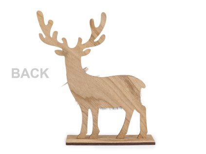 Dřevěný jelen výška 30 cm (Varianta 1 přírodní stř., Balení 1 ks)