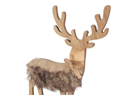 Dřevěný jelen výška 21,5 cm (Varianta 1 přírodní stř., Balení 1 ks)