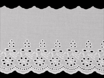 Bavlněná madeira - štykování šíře 13 cm (Varianta 1 bílá, Balení 13.5 m)