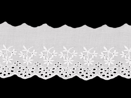 Bavlněná madeira - štykování šíře 80 mm (Varianta 1 bílá, Balení 13.5 m)