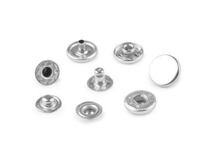 Kovové druky Ø12 mm na středně silné látky, z nerezové oceli (Varianta 1 nikl, Balení 50 sada)