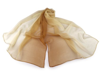 Letní šátek / šála ombré 50x155 cm (Varianta 1 smetanová, Balení 1 ks)