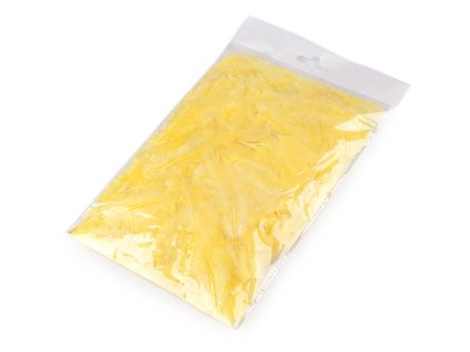 Slepičí peří délka 5-10 cm (Varianta 1 žlutá, Balení 1 sáček)