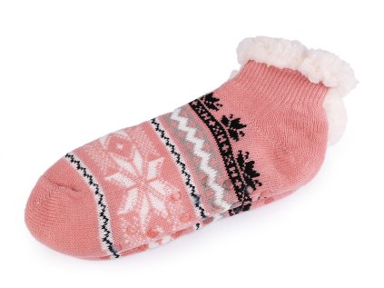 Ponožky zimní s protiskluzem, krátké (Varianta 13 (vel. 35-38) šedá nejsvětlejší, Balení 1 pár)