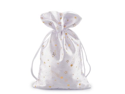 Vánoční dárkový pytlík hvězdy 15x24 cm (Varianta 1 bílá, Balení 1 ks)