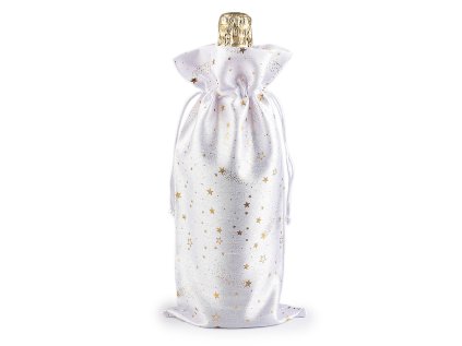 Vánoční dárkový pytlík na láhev 15x33 cm (Varianta 1 bílá, Balení 1 ks)