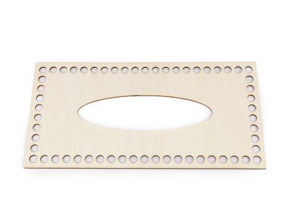 Víko na pletení / háčkování krabičky na kapesníky 12x24cm (Varianta přírodní sv., Balení 1 ks)