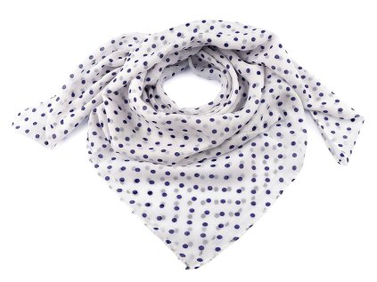 Šátek s puntíky 85x90 cm (Varianta 1 bílá modrá tmavá, Balení 1 ks)