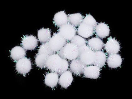 Bambulky s lurexem Ø15 mm (Varianta 1 bílá, Balení 1 sáček)