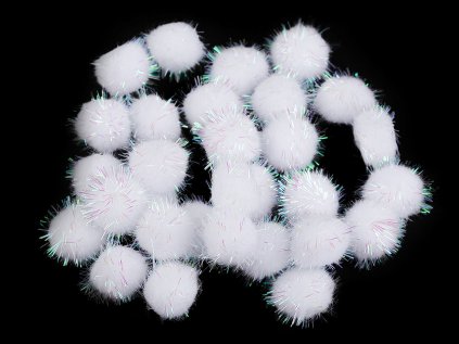 Bambulky s lurexem Ø20 mm (Varianta 1 bílá, Balení 1 sáček)