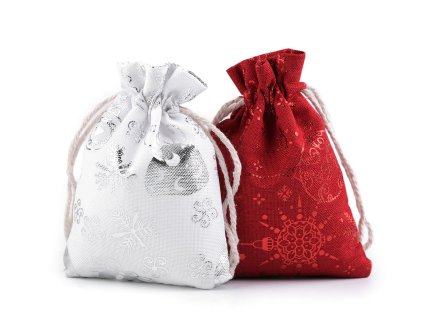 Vánoční dárkový pytlík 9x11 cm (Varianta 1 bílá, Balení 1 ks)