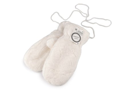 Dámské zimní kožešinové rukavice palčáky (Varianta 7 bílá, Balení 1 pár)