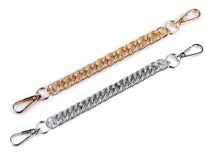 Řetízek / ucho na kabelku s karabinou délka 21,5 cm (Varianta 1 nikl, Balení 1 ks)