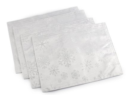 Vánoční prostírání textilní, oboustranné s jemným lurexem 30x40 cm (Varianta 2 krémová nejsvět. zlatá, Balení 4 ks)