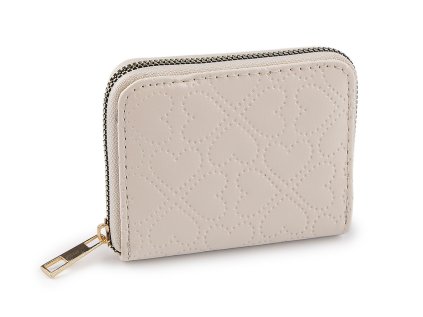 Dámská / dívčí peněženka srdce 9x11 cm (Varianta 1 krémová nejsvět., Balení 1 ks)