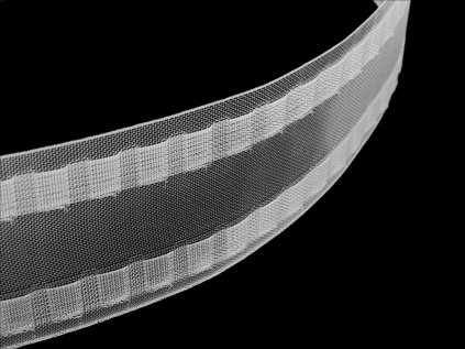 Záclonovka šíře 80 mm s poutky na kovové háčky (Varianta transparent, Balení 1 m)