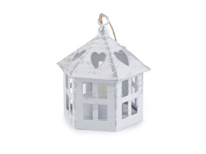 Kovová lucerna svítící k zavěšení (Varianta 1 bílá, Balení 1 ks)