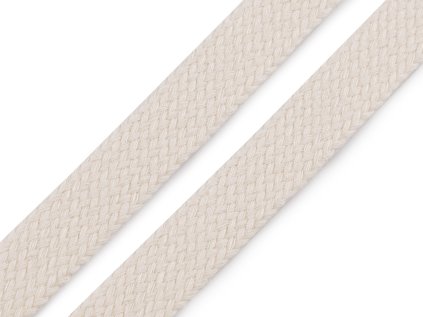 Bavlněná šňůra plochá / dutinka šíře 18 mm (Varianta 1 režná světlá, Balení 20 m)
