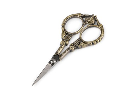 Nůžky vyšívací zdobené (Varianta staromosaz, Balení 1 ks)