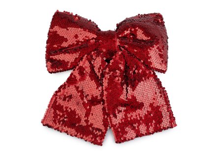 Vánoční mašle flitrová XL 26x26 cm (Varianta červená, Balení 1 ks)